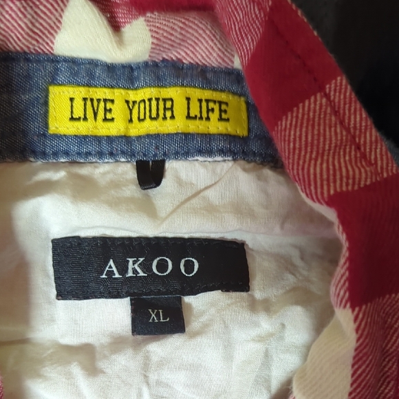 Akoo Red and White Checkered Men's Shirt - Picture 2 of 7
